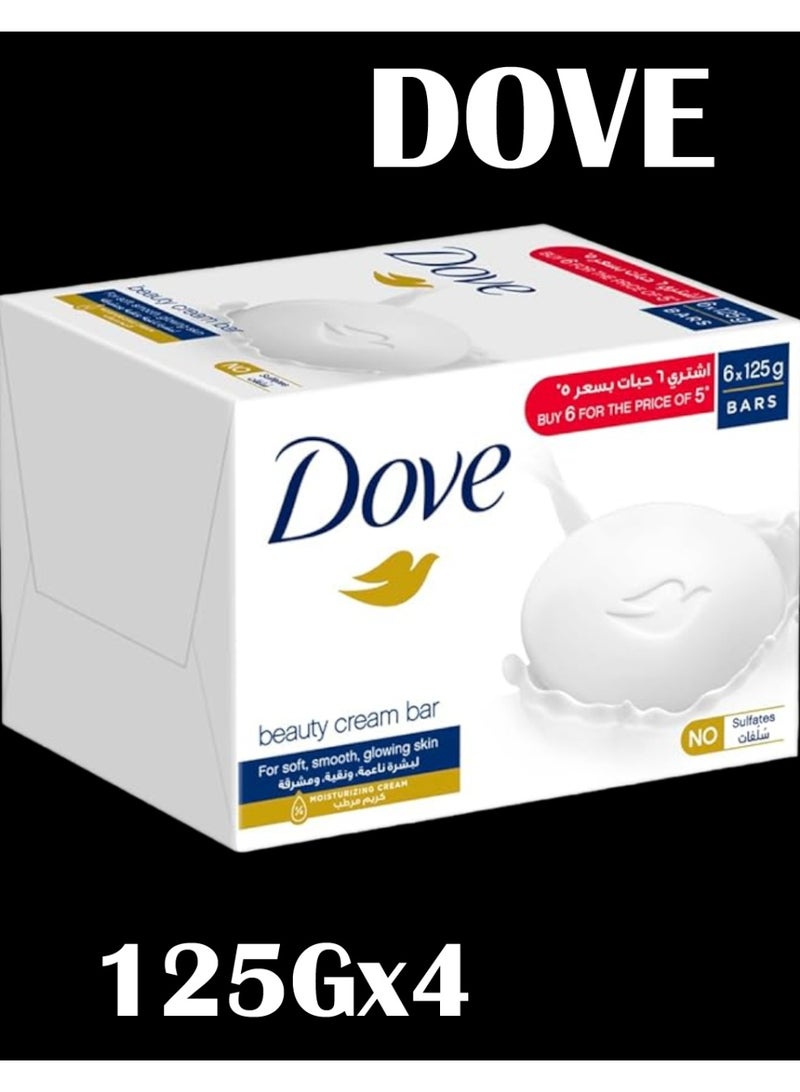 دوف صابون كريم التجميل الأبيض، صنع في السعودية، 125 غرام × 4 قطع - Image 1